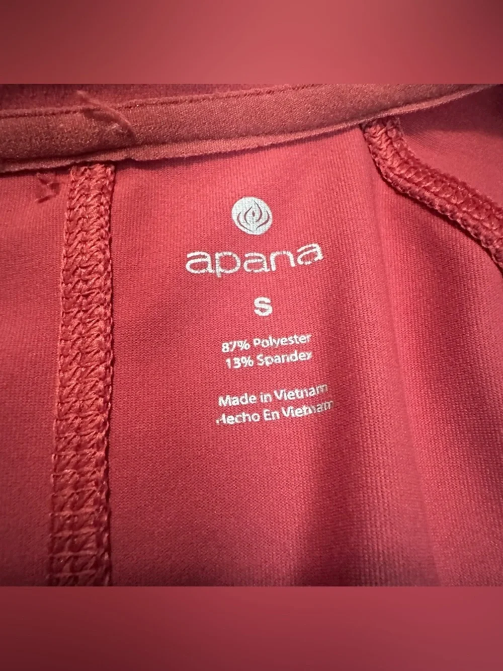 Apana‎ Muted Burnt Orange Zip-Up Athletic Jacket Thumb Holes Women's Size